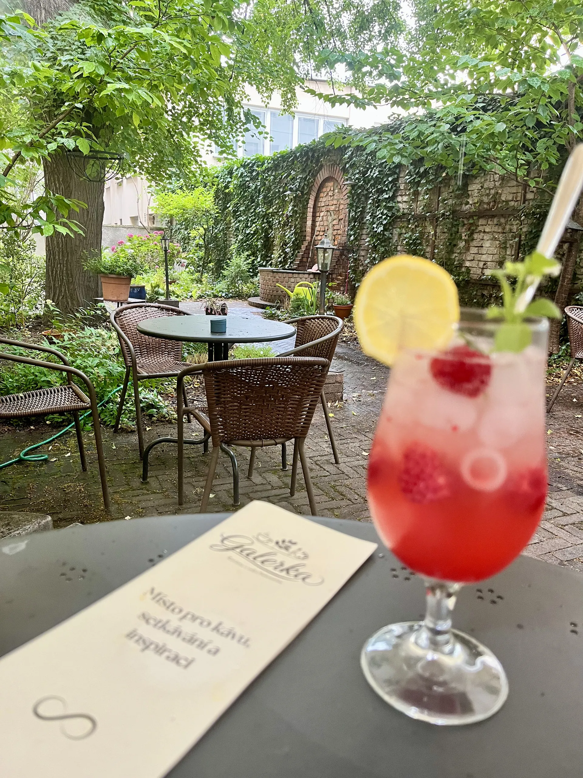 Zahradní posezení s limonádou